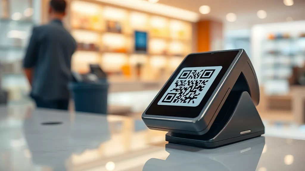 Платёжный терминал с единым QR-кодом в магазине Казахстана