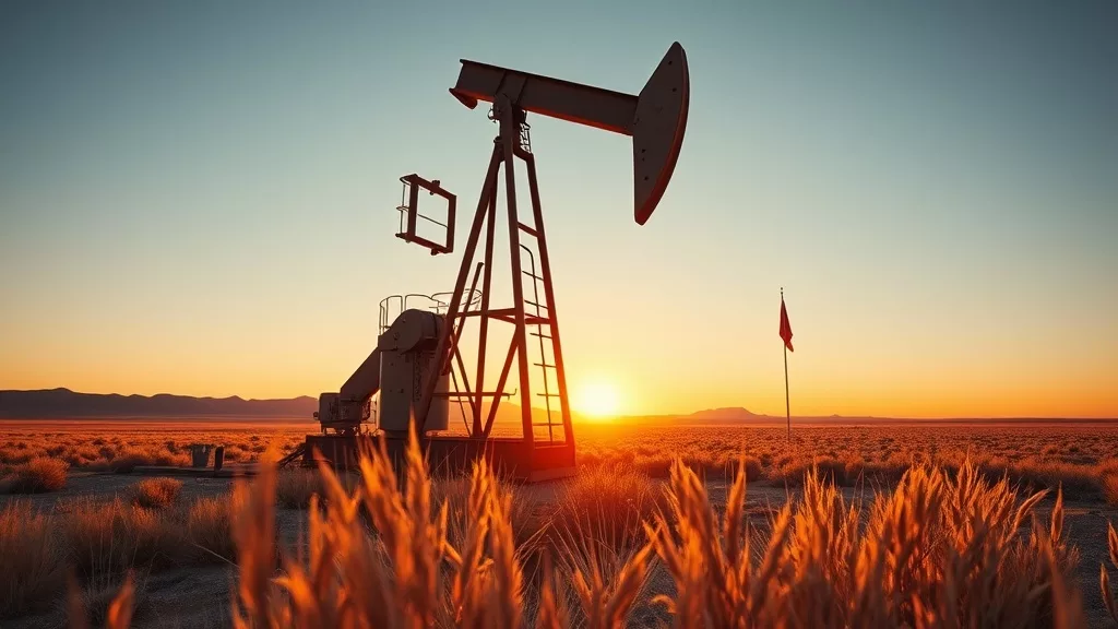 Нефтяная качалка на месторождении Атырауской области Казахстан